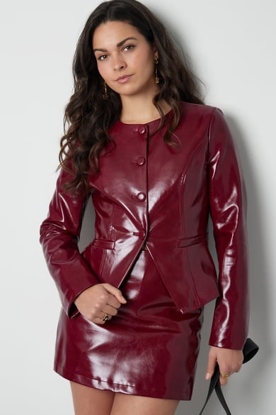 Trendy PU Top - Schwarz h5 Bild2